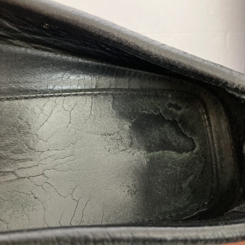 Prada Black Pebbled Leather Metal Horse Bit Buckle Driving Loafers Shoes Mens 11 - Picture 12 of 14